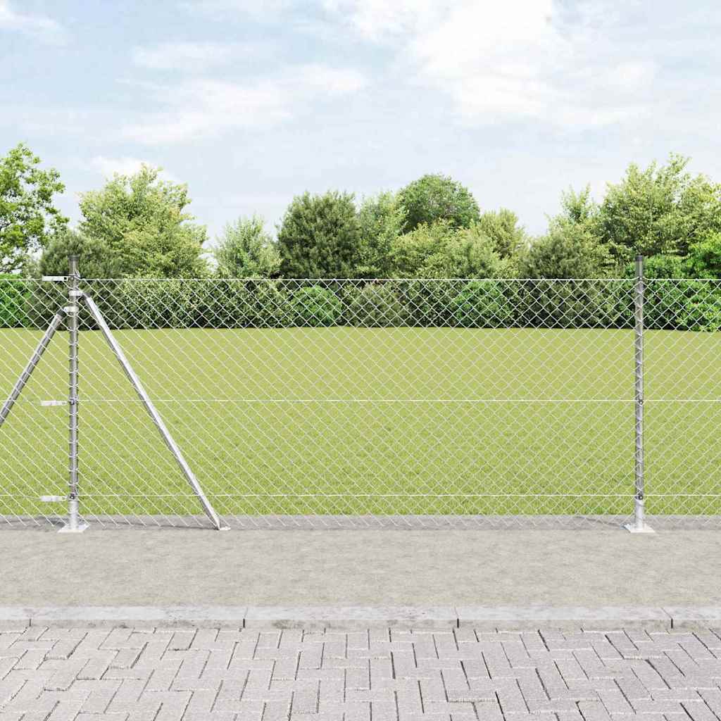 Vidaxl Zaunpfahl Silber 10 x 0,8 m (40 x 40 mm Maschenweite) Stahl