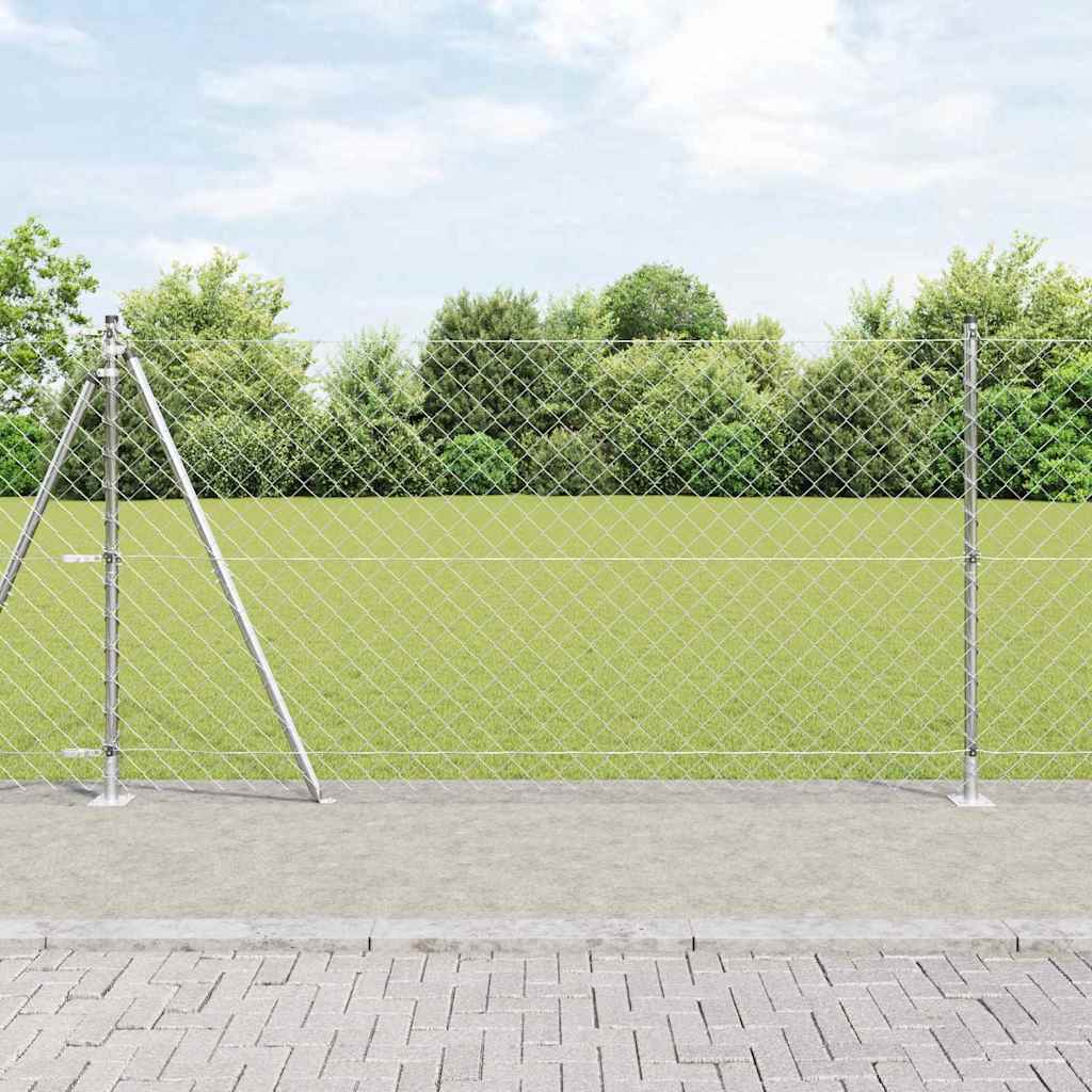 Vidaxl Zaunpfahl Silber 10 x 1,2 m (60 x 60 mm Maschenweite) Stahl