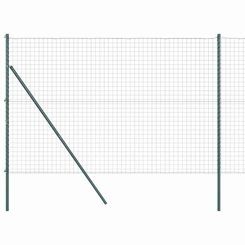Vidaxl-Zaun mit Pfosten grün 1,5 x 10 m aus Stahl und PVC