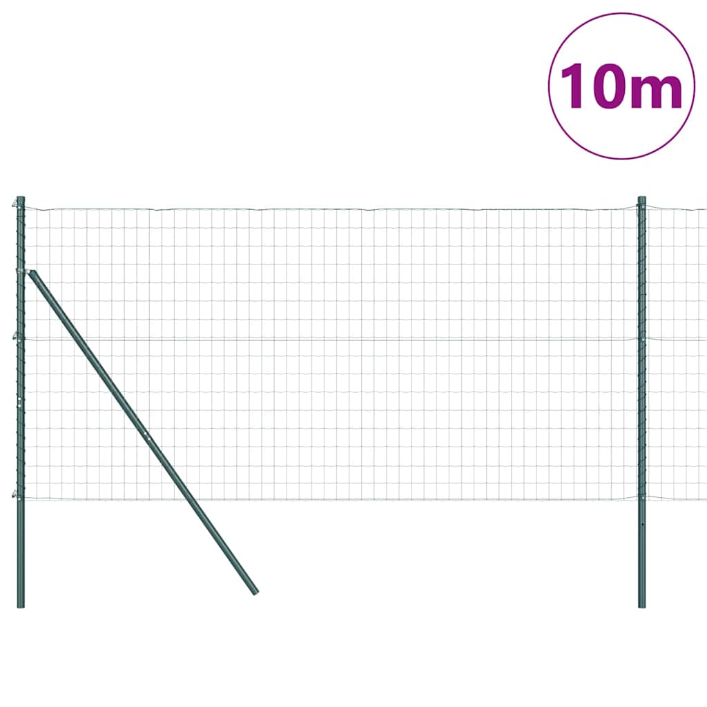 Vidaxxl-Zaun mit Pfosten grün 1,2 x 10 m aus Stahl und PVC