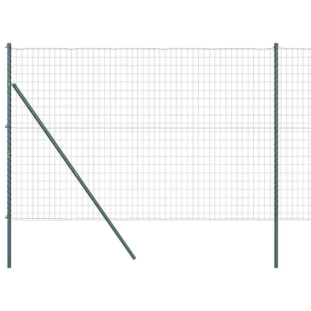 Vidaxl-Zaun mit Pfosten grün 1,6 x 10 m aus Stahl und PVC