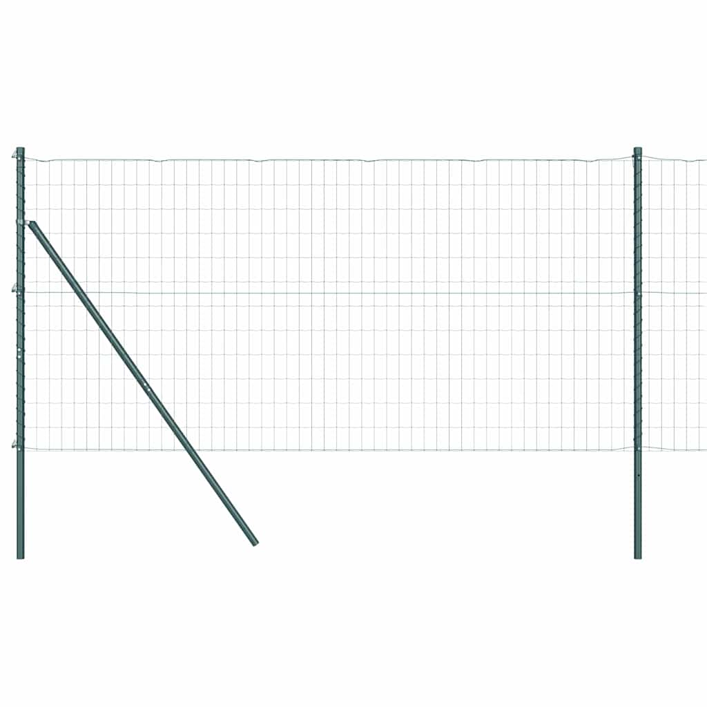 Vidaxxl-Zaun mit Pfosten grün 1,4 x 10 m aus Stahl und PVC