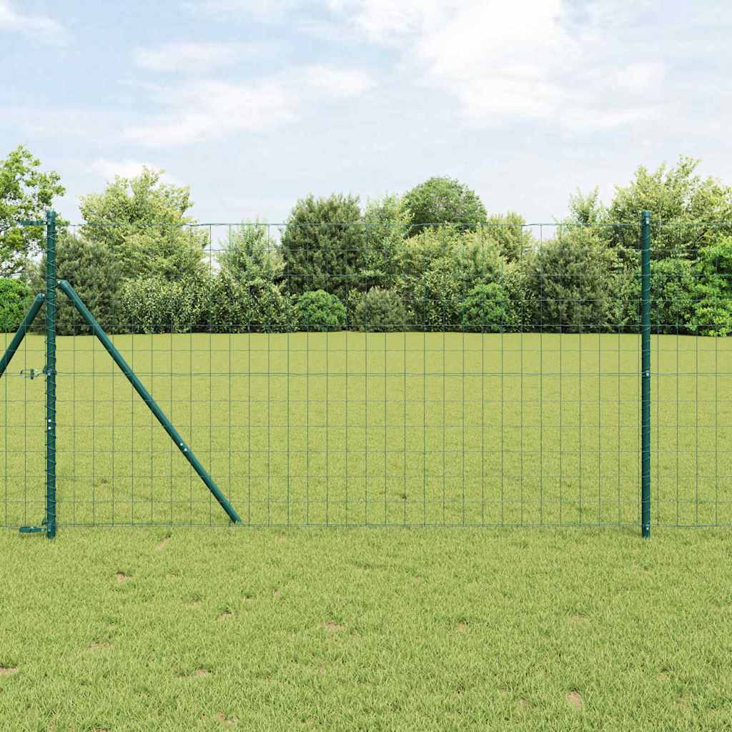 Vidaxxl-Zaun mit Pfosten grün 1,2 x 10 m aus Stahl und PVC