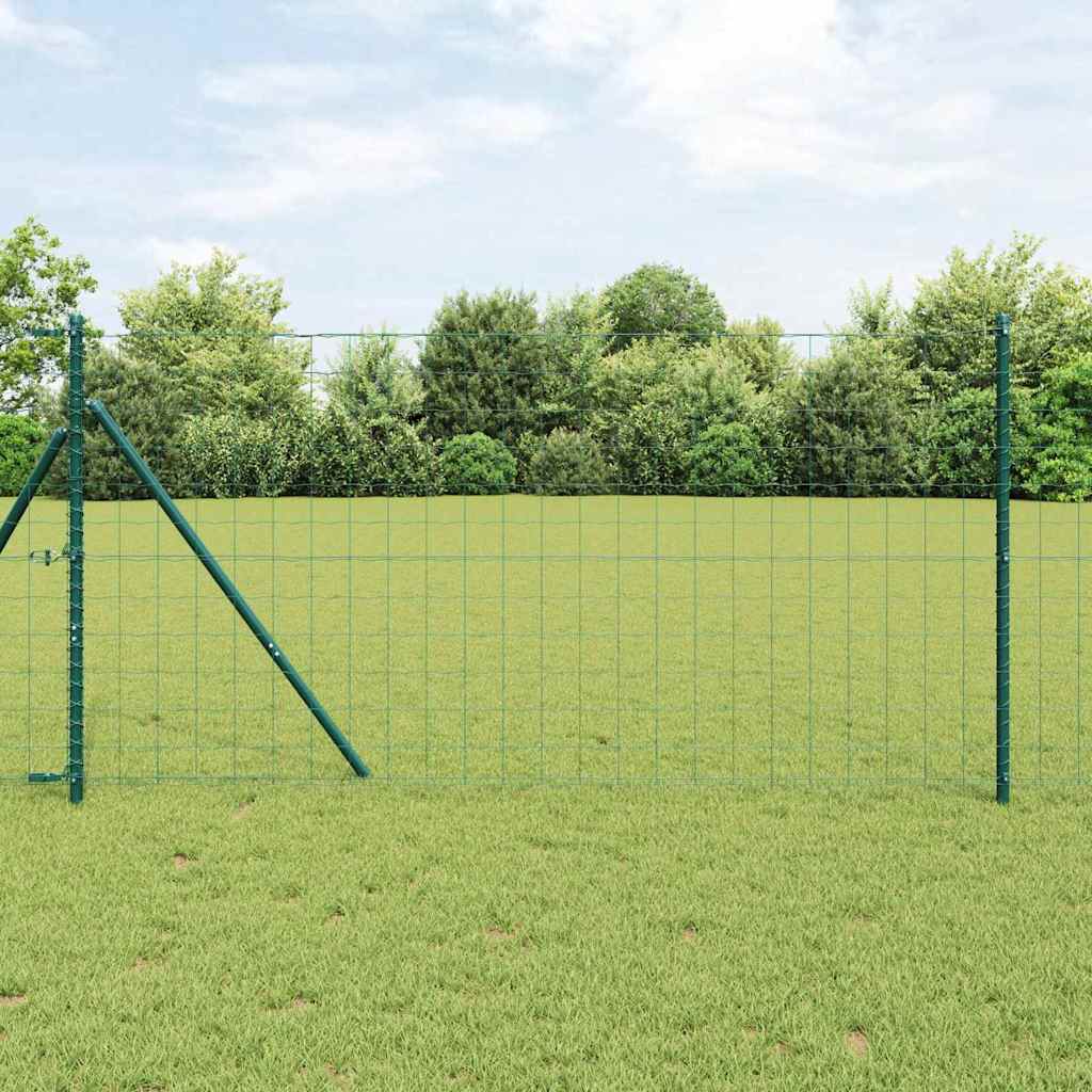 Vidaxxl Zaun mit Pfosten Grün 1,2 x 10 m Stahl