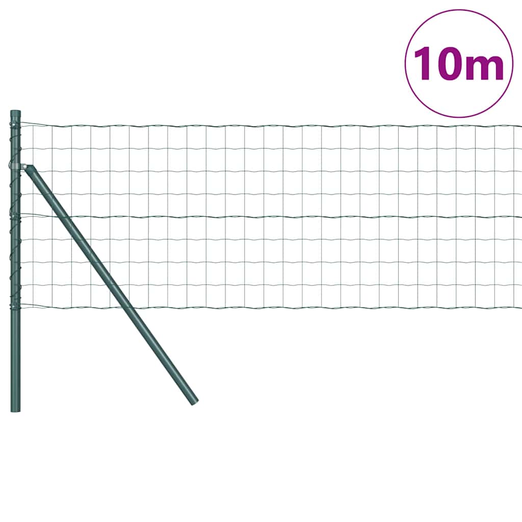 Vidaxxl Zaun mit Pfosten Grün 0,8 x 10 m Stahl