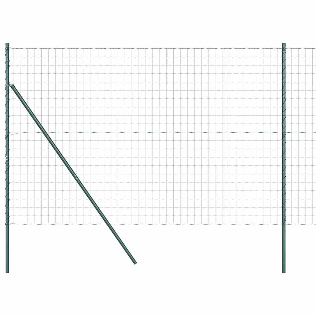 Vidaxl-Zaun mit Pfosten grün 1,6 x 10 m aus Stahl und PVC