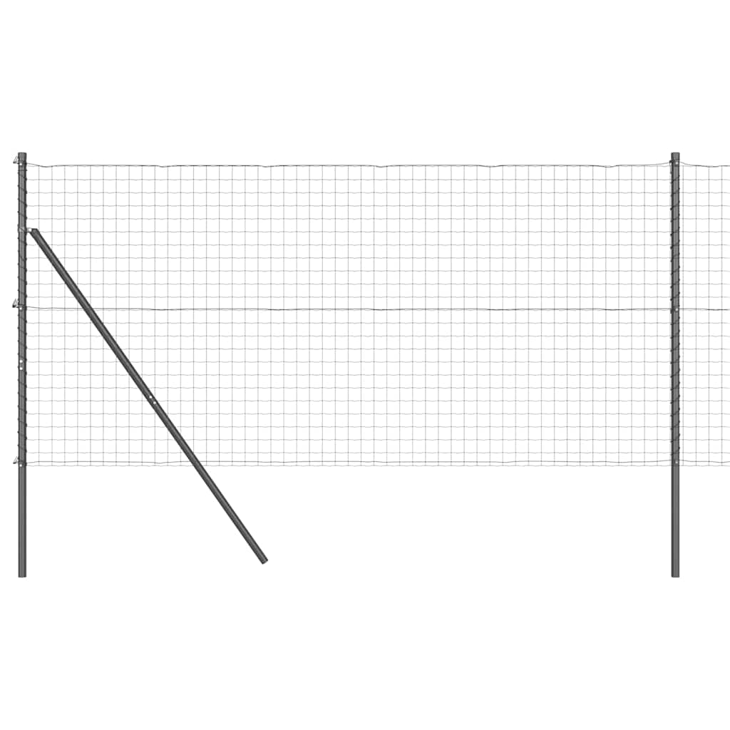 Vidaxl-Zaun mit Pfosten grau 1,4 x 10 m aus Stahl und PVC