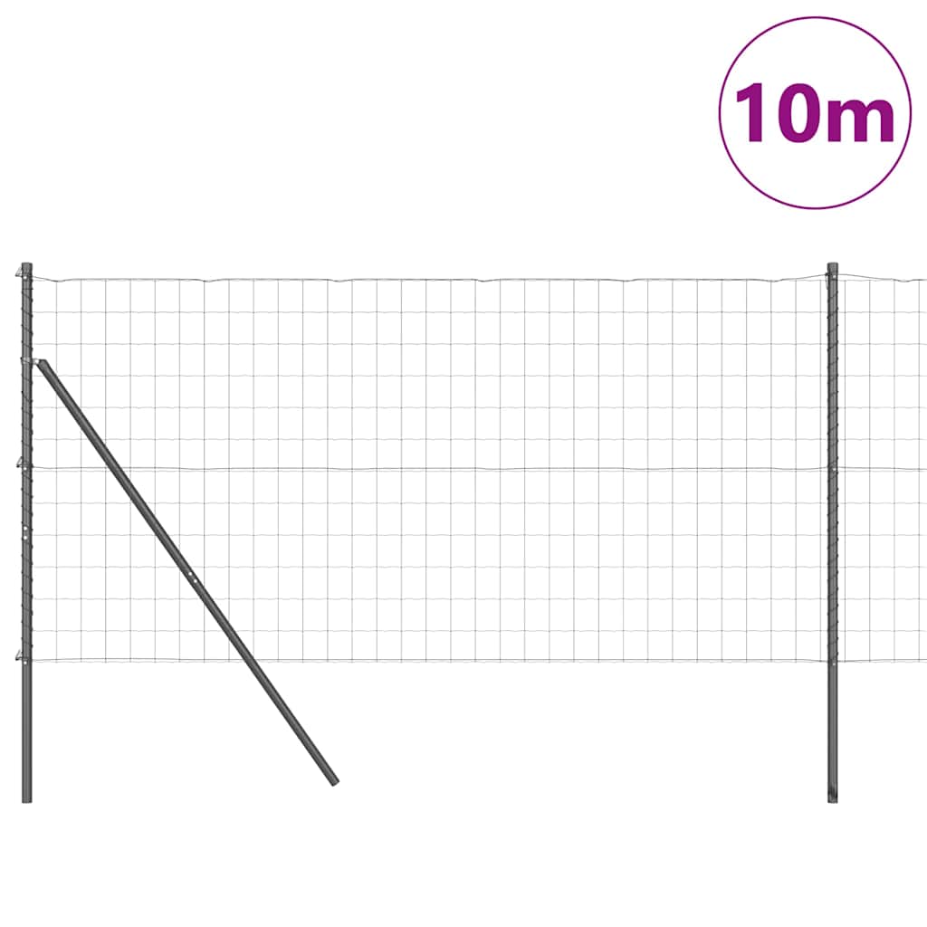 Vidaxl-Zaun mit Pfosten grau 1,2 x 10 m aus Stahl und PVC