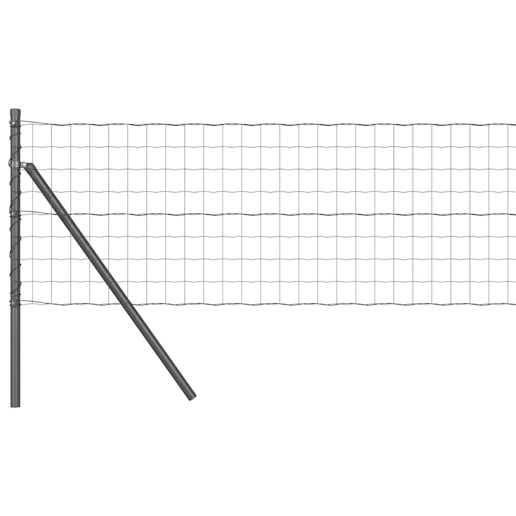 Vidaxxl Zaun mit Pfosten grau 0,8 x 25 m Stahl