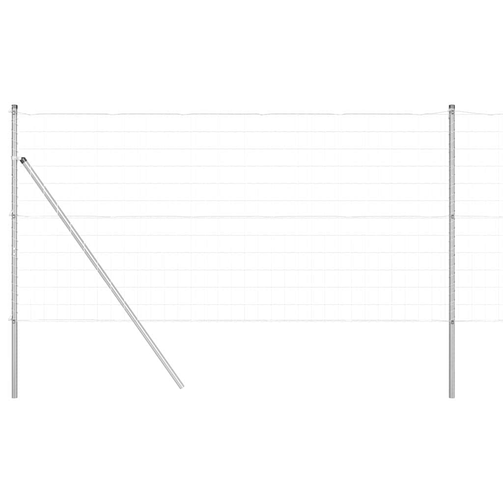 Vidaxl-Zaun mit Pfosten silber 1,2 x 10 m aus Stahl und PVC