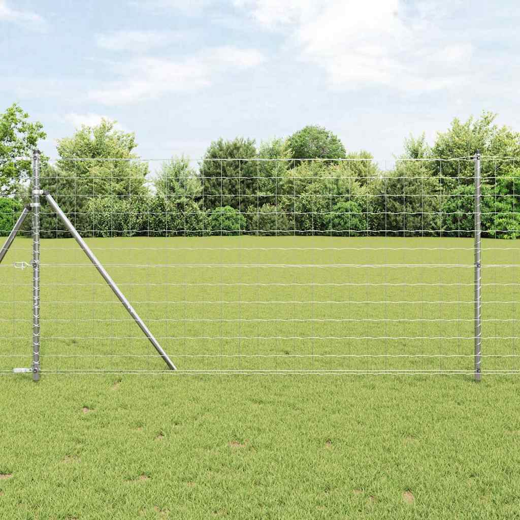 Vidaxl-Zaun mit Pfosten silber 1,2 x 10 m aus Stahl und PVC