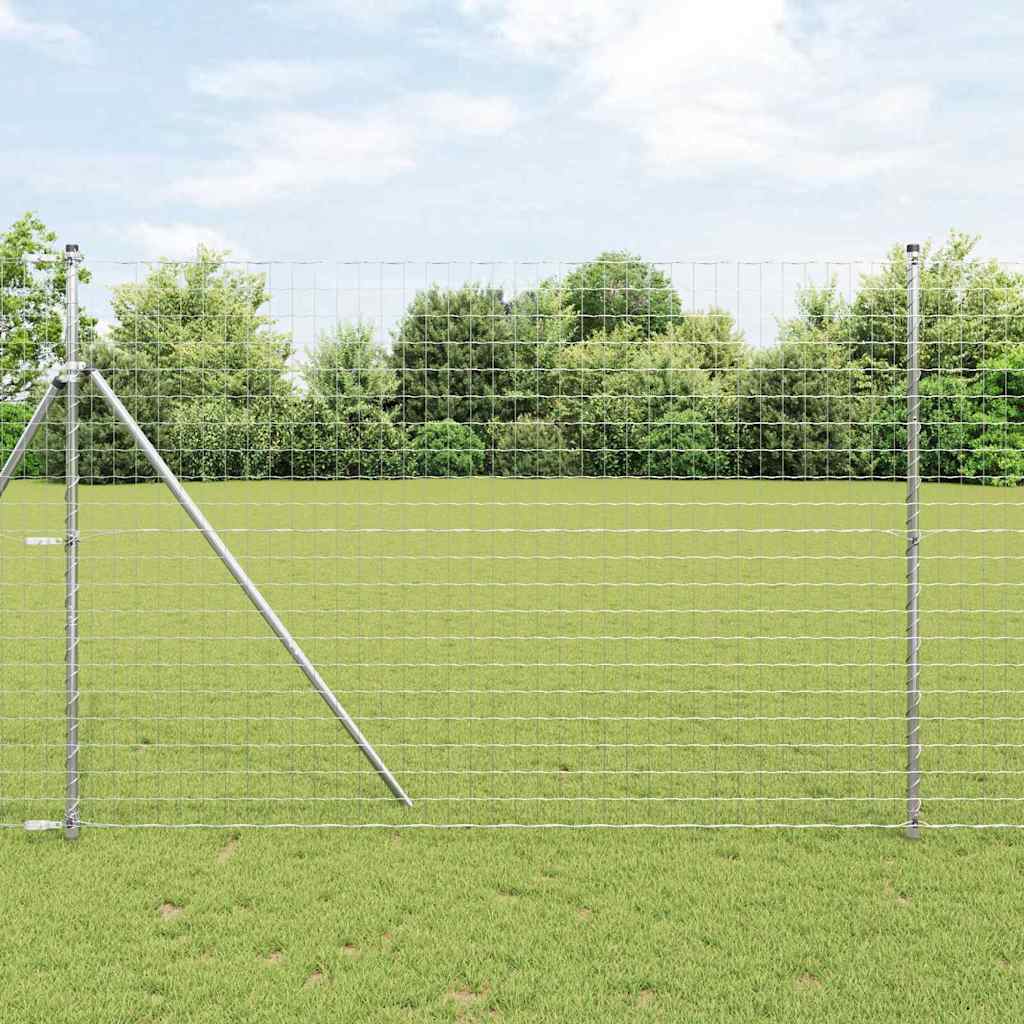 Vidaxl-Zaun mit Pfosten silber 1,6 x 10 m aus Stahl und PVC