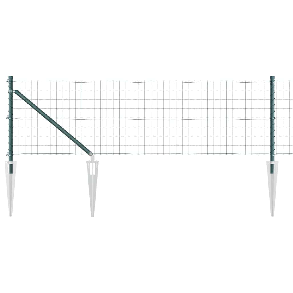 Vidaxxl-Zaun mit Pfosten grün 0,6 x 10 m aus Stahl und PVC