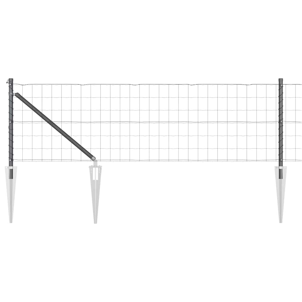 Vidaxl hek met paal grijs 0,8 x 10 m staal en pvc