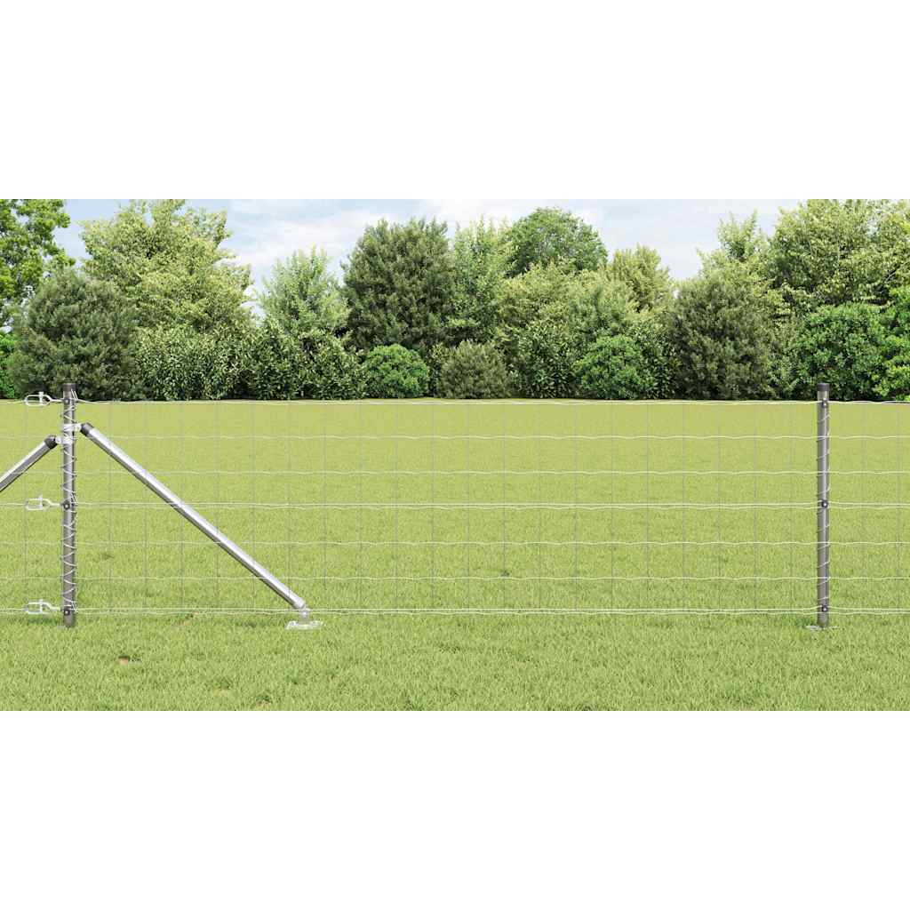 Vidaxl hek met paal zilver 0,4 x 25 m staal