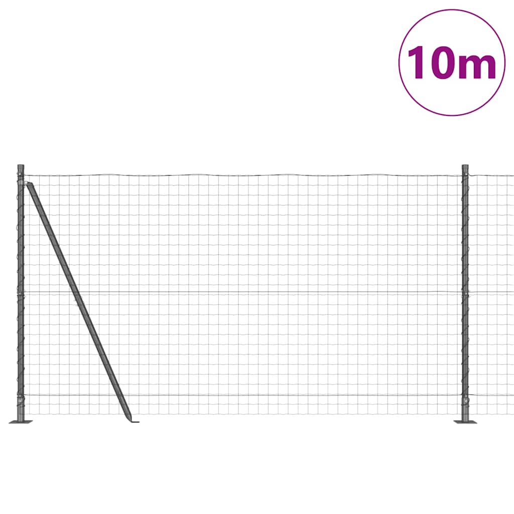 Vidaxl hek met paal grijs 1,2 x 10 m staal en pvc