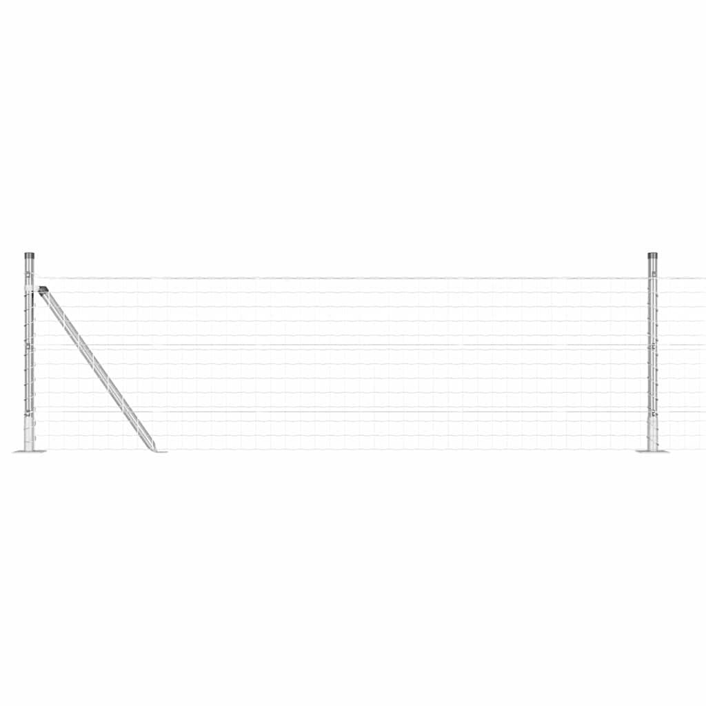 Vidaxl hek met paal zilver 0,4 x 10 m staal