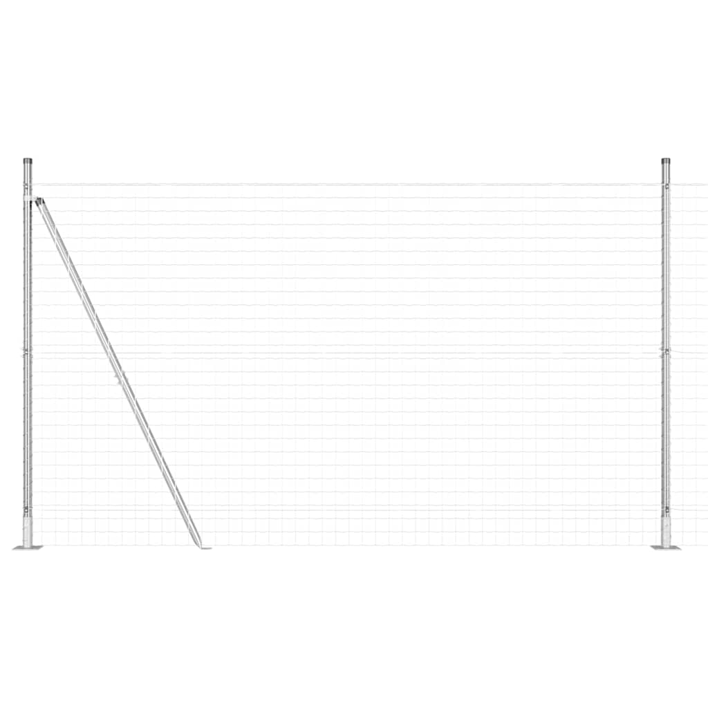 Vidaxl hek met paal zilver 1,5 x 10 m staal