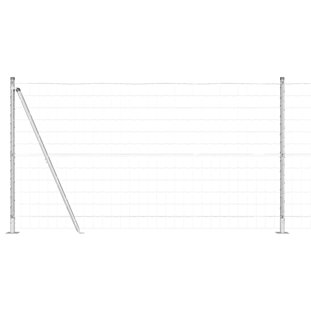 Vidaxl hek met paal zilver 1,2 x 10 m staal