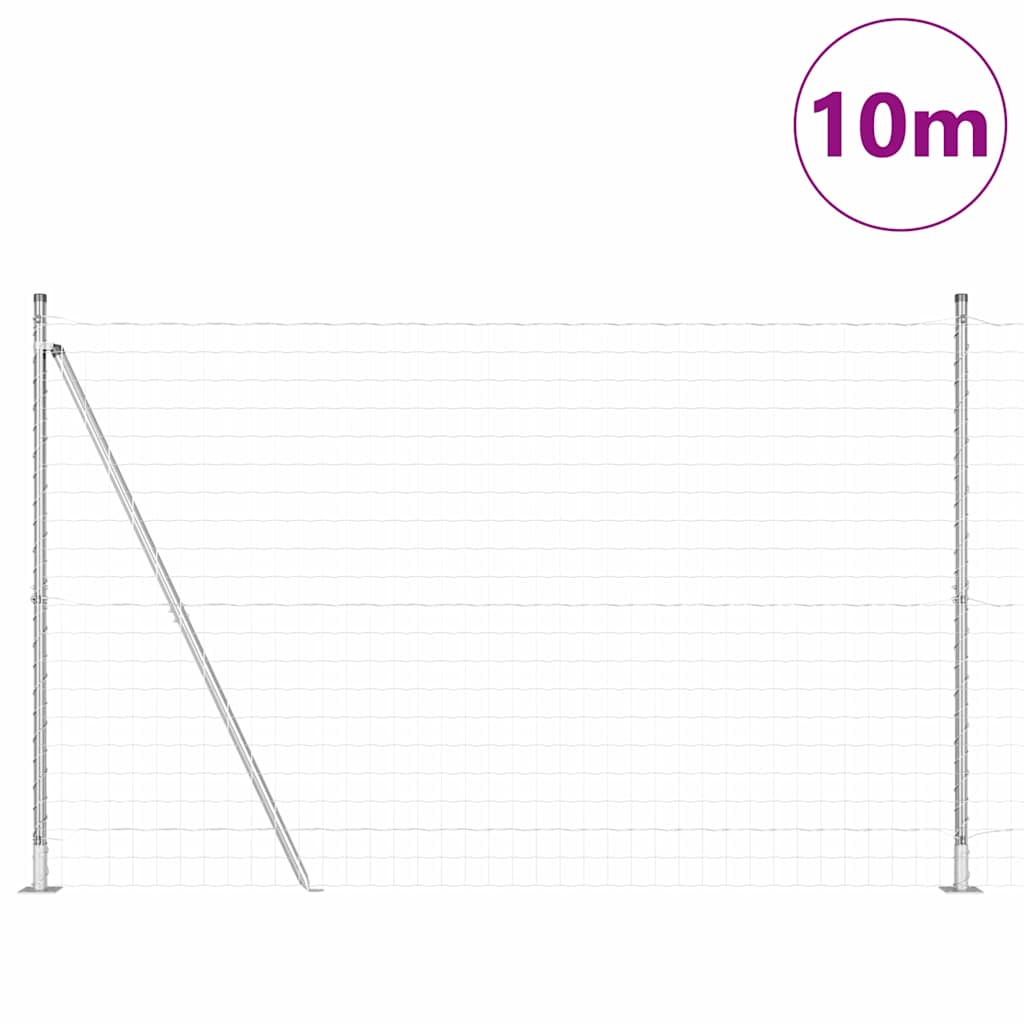 Vidaxl hek met paal zilver 1,6 x 10 m staal