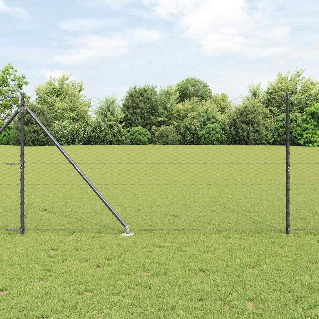 Vidaxl afrasteringspaal grijs 10 x 1,2 m (36 mm gaas) staal en pvc