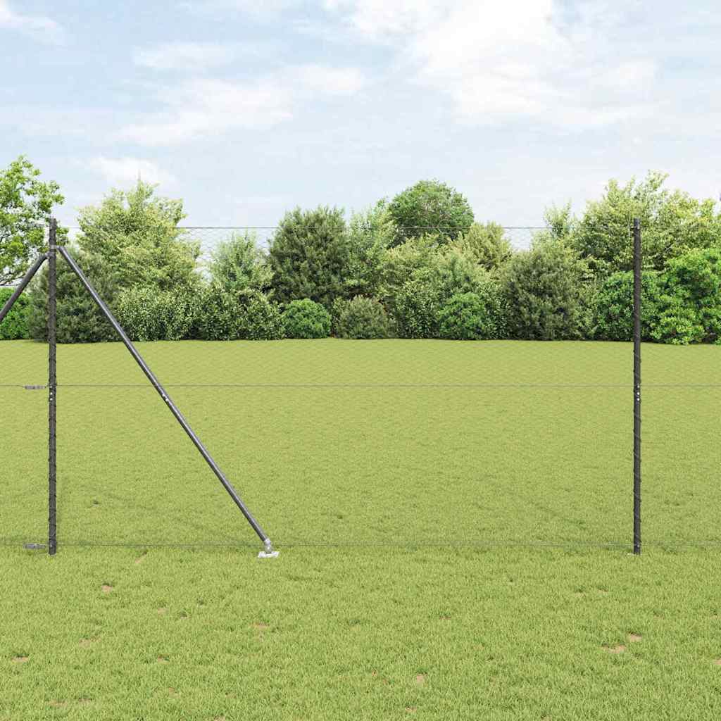 Vidaxl afrasteringspaal grijs 10 x 1,5 m (25 mm gaas) staal en pvc
