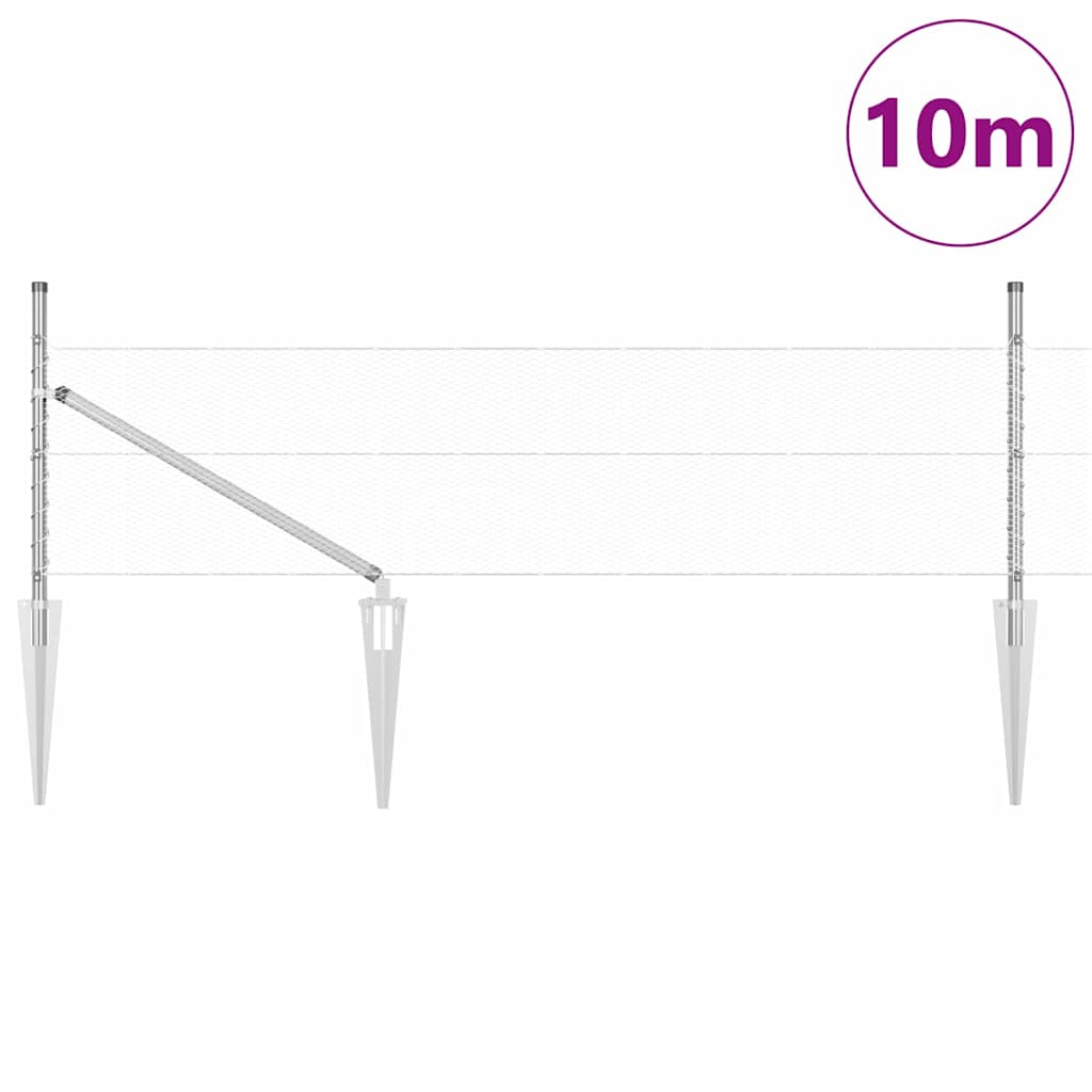 Vidaxl afrasteringspaal zilver 10 x 0,4 m (13 mm gaas) staal
