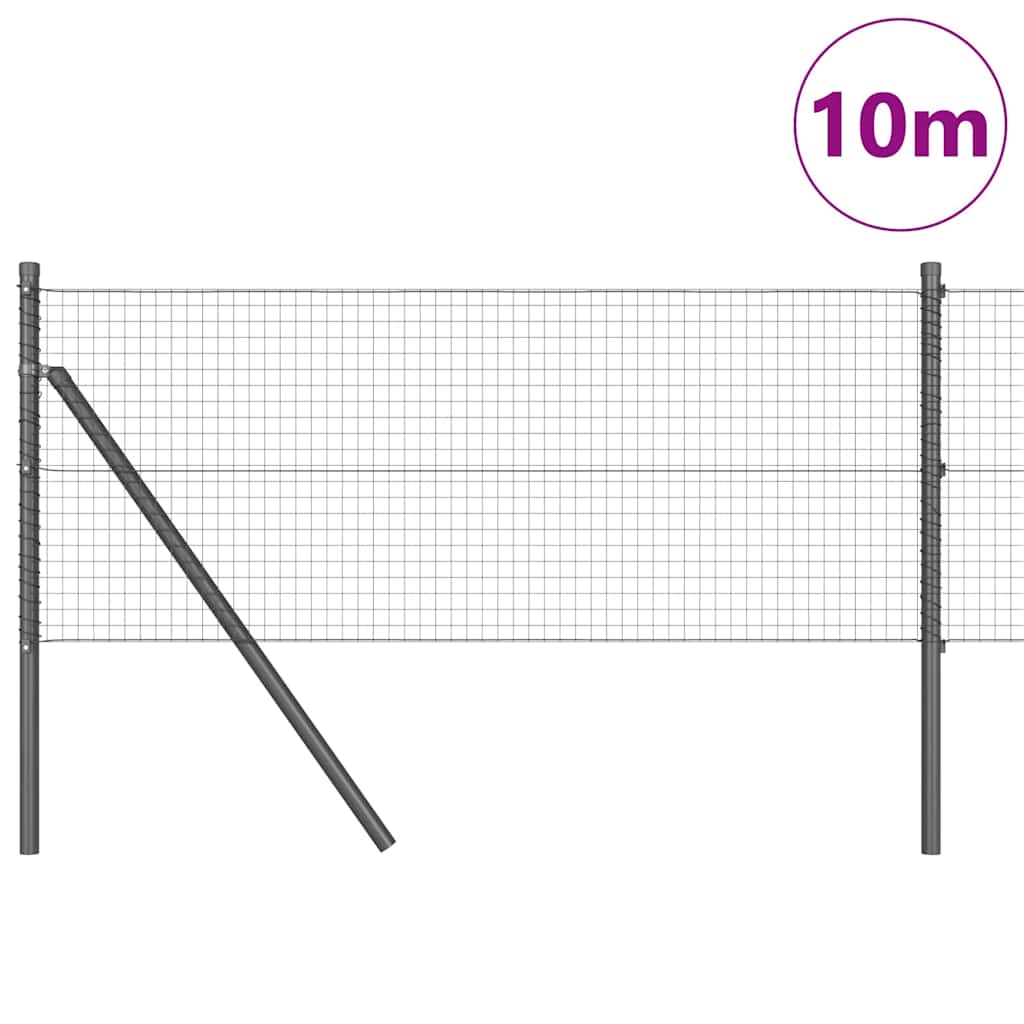 Vidaxl afrasteringspaal grijs 10 x 0,6 m (25 x 25 mm gaas)
