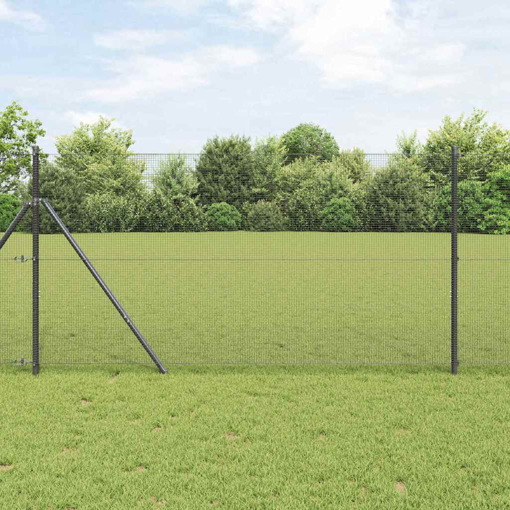 Vidaxl afrasteringspaal grijs 10 x 1 m (12 x 12 mm gaas) staal