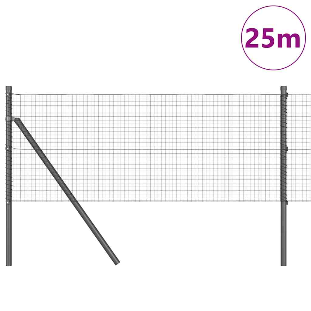 Vidaxl afrasteringspaal grijs 25 x 0,6 m (19 x 19 mm gaas)