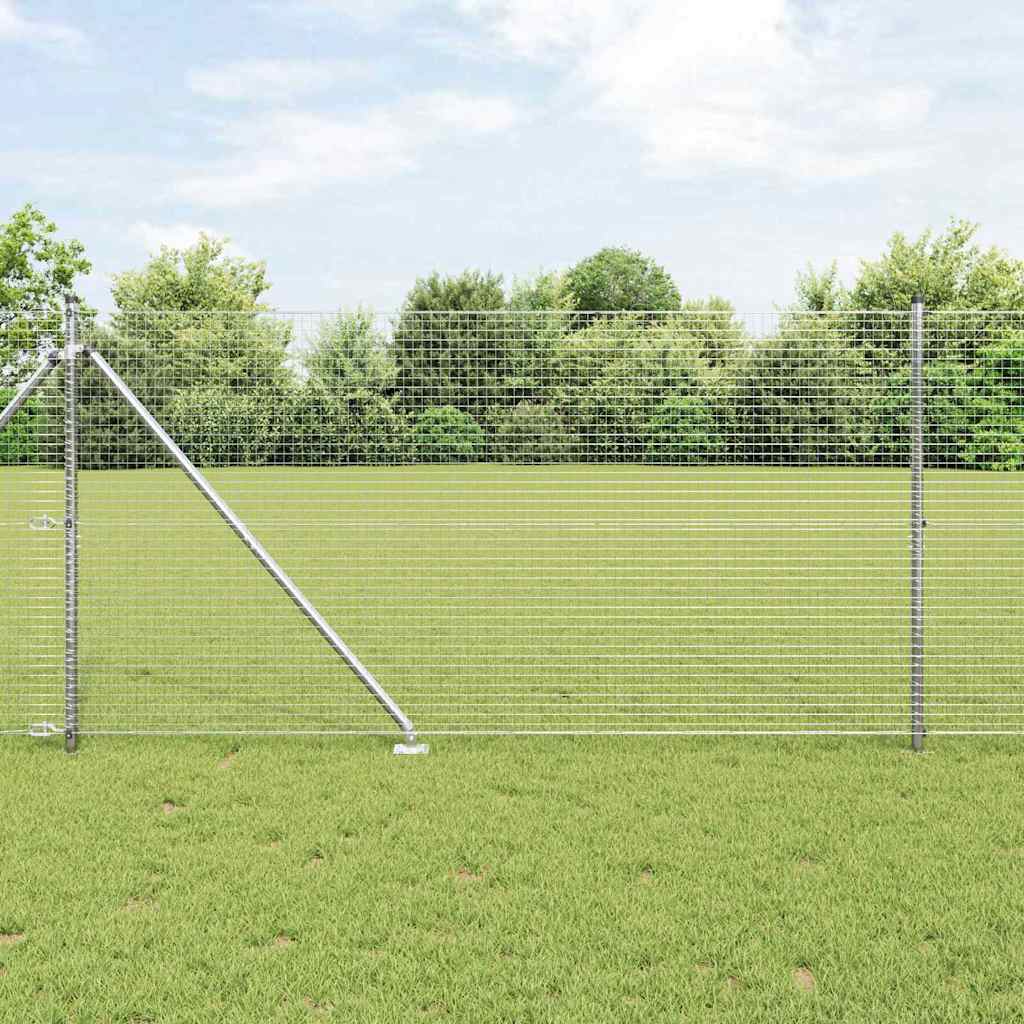Vidaxl afrasteringspaal zilver 10 x 1,2 m (25 x 25 mm gaas) staal