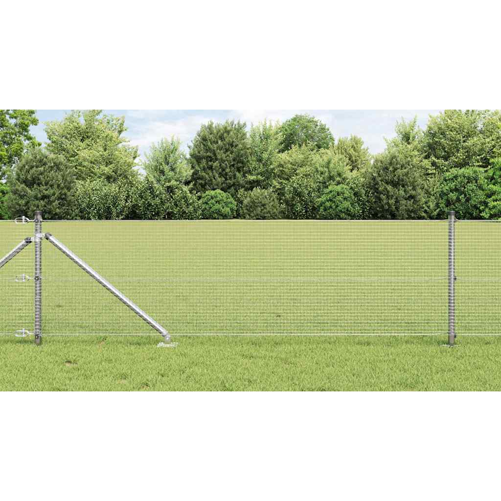 Vidaxl afrasteringspaal zilver 25 x 0,4 m (16 x 16 mm gaas) staal