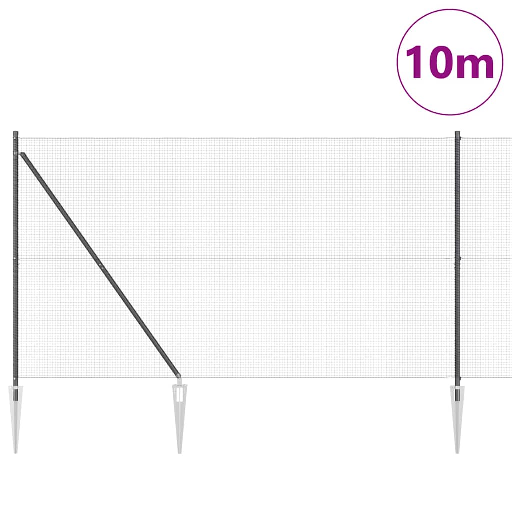 Vidaxl afrasteringspaal grijs 10 x 1,5 m (16 x 16 mm gaas)