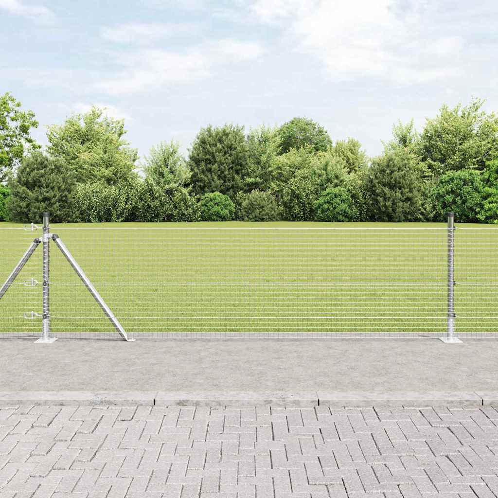 Vidaxl afrasteringspaal zilver 10 x 0,4 m (25 x 25 mm gaas) staal