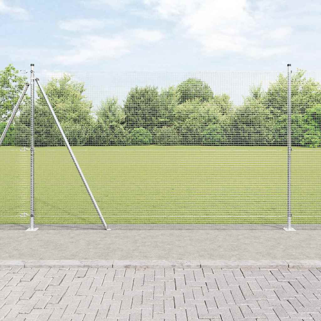 Vidaxl afrasteringspaal zilver 10 x 1,6 m (16 x 16 mm gaas) staal