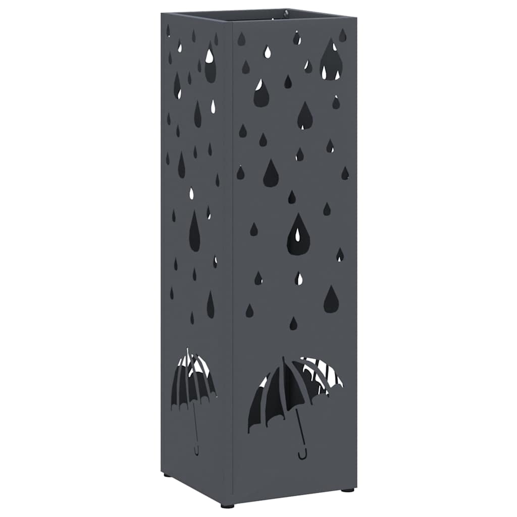 Vidaxl paraplu standaard antraciet 15,5 x 15,5 x 49 cm metaal