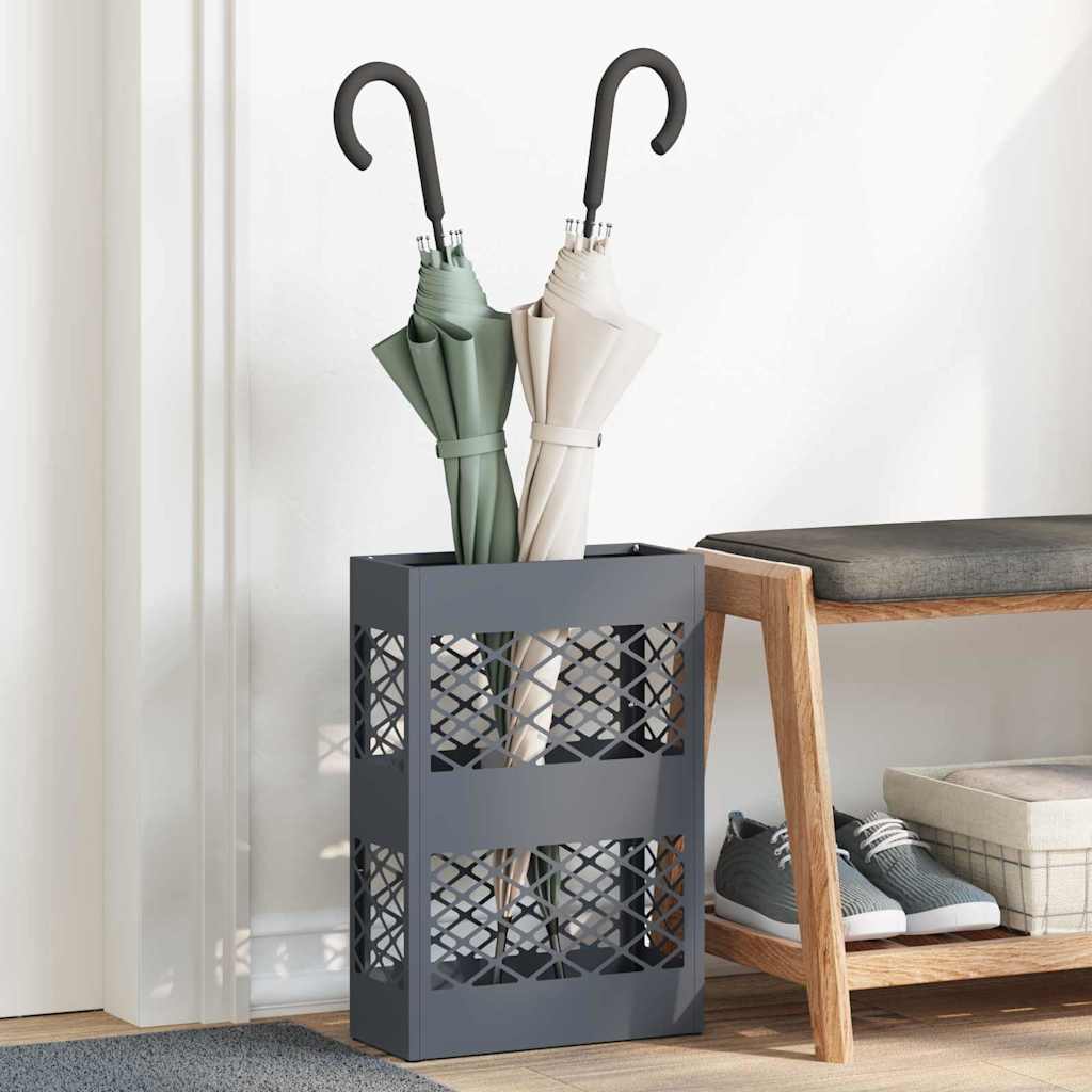 Vidaxl paraplu standaard antraciet 28 x 12 x 41 cm staal