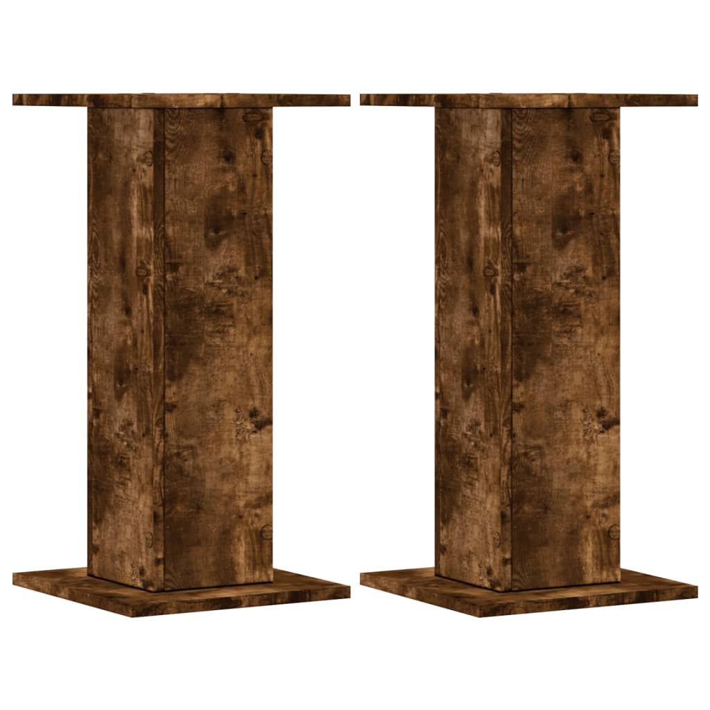VidaXL Pflanzenständer 2 Stück 30x30x60 cm verarbeitetes Holz geräucherte Eiche
