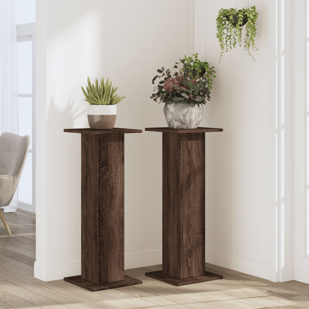 Vidaxx Pflanzenständer 2 Stück 30x30x80 cm Holzwerkstoff braune Eiche