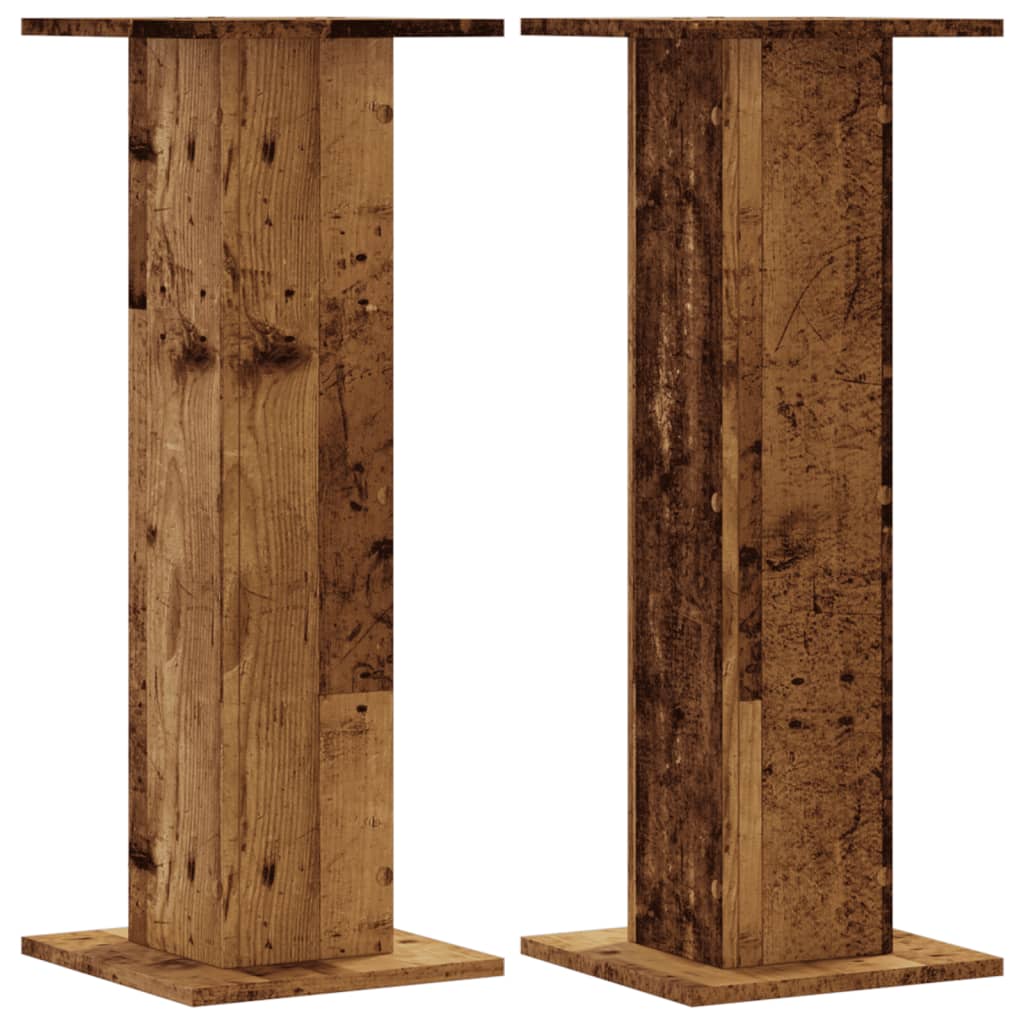 VidaXL Pflanzenständer 2 Stück 30x30x80 cm behandeltes Holz, altholzfarben
