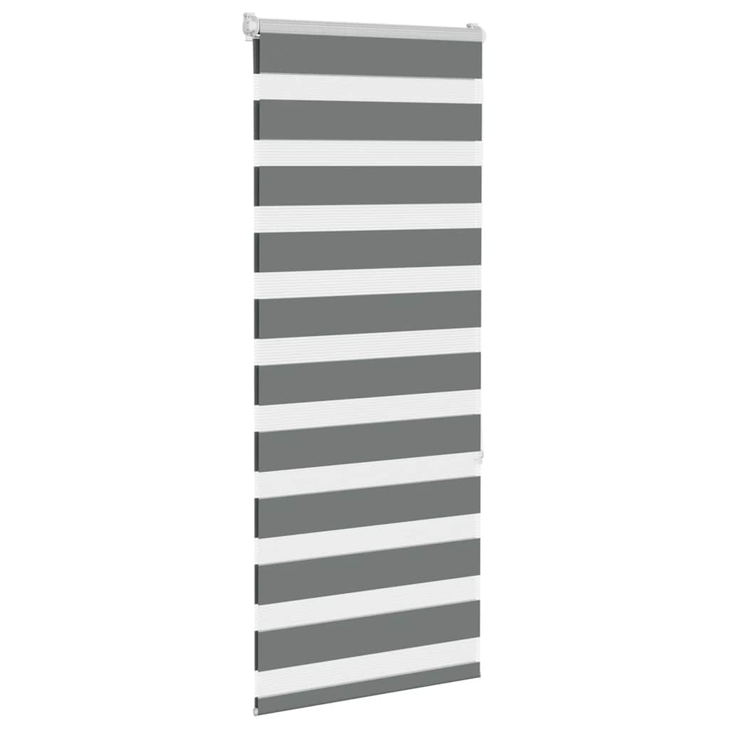 VidaXL Zebra-Rollo 65x150 cm Stoffbreite 60,9 cm Dunkelgrau