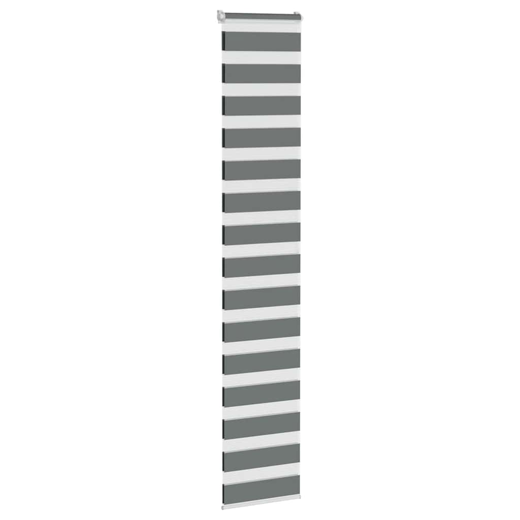 VidaXL Zebra-Rollo 45x200 cm Stoffbreite 40,9 cm Dunkelgrau