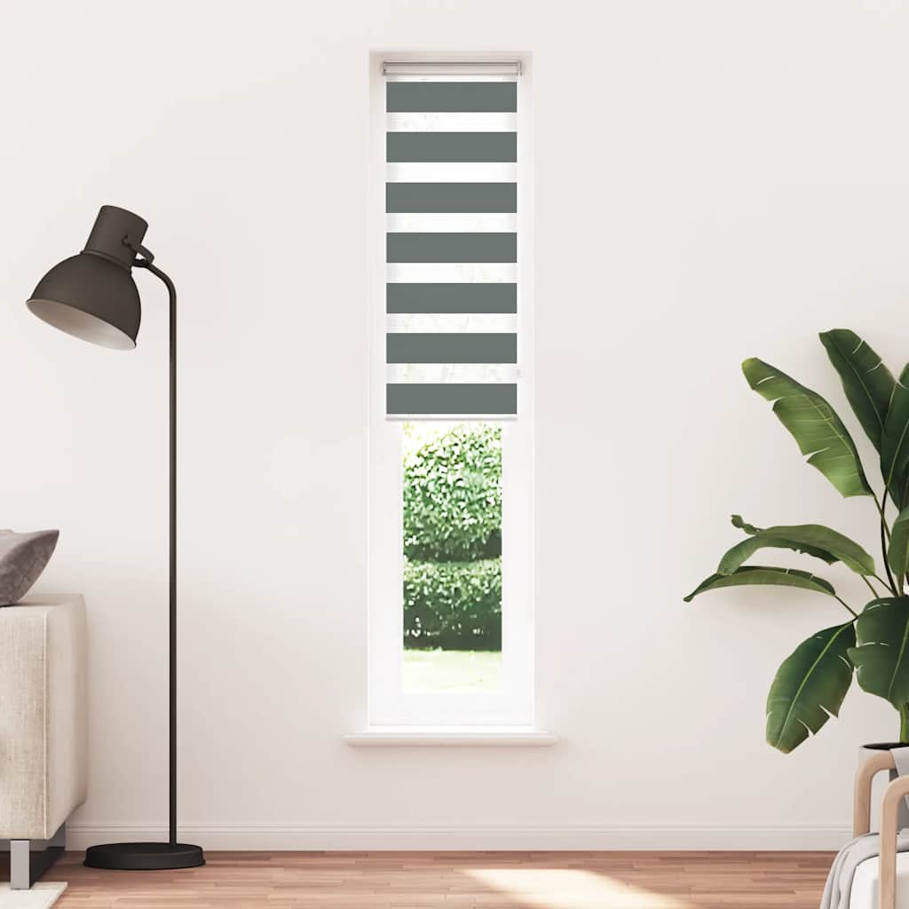 VidaXL Zebra-Rollo 50x200 cm Stoffbreite 45,9 cm Dunkelgrau