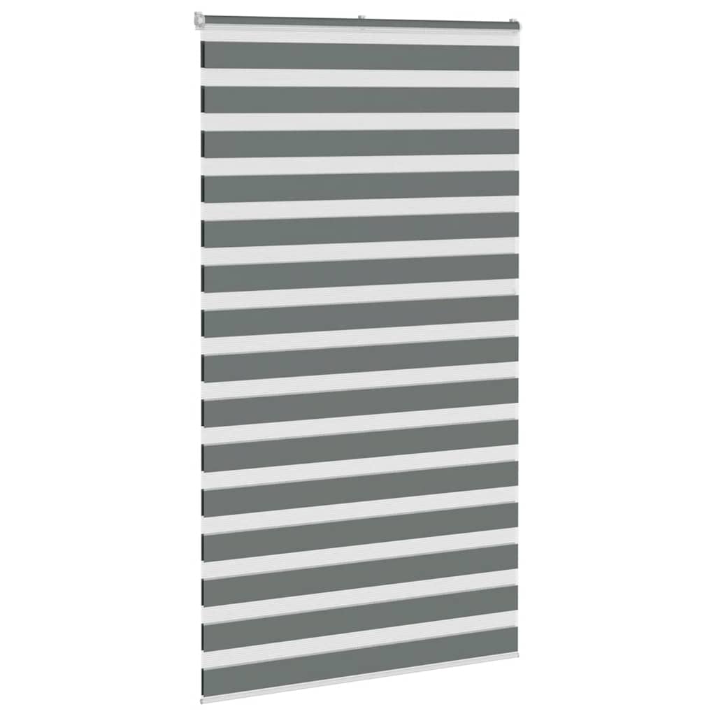 VidaXL Zebra-Rollo 135x200 cm Stoffbreite 130,9 cm Dunkelgrau