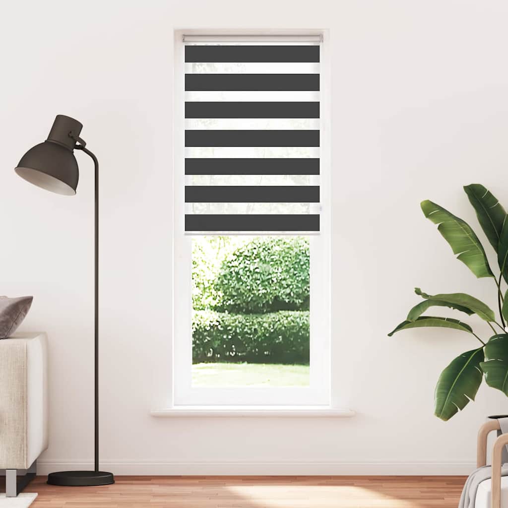VidaXL Zebra-Rollo 75x230 cm Stoffbreite 70,9 cm Schwarz