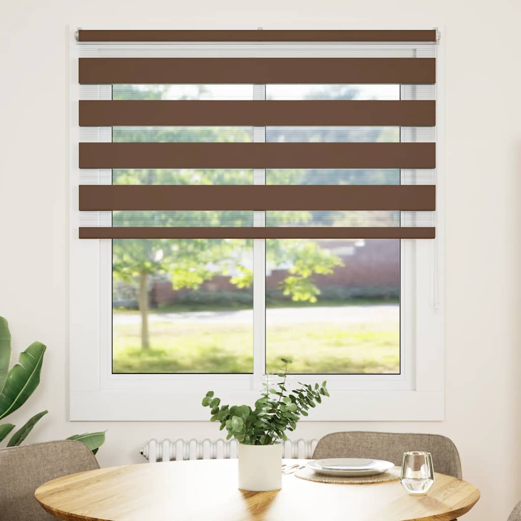 VidaXL Zebra-Rollo 120x150 cm Stoffbreite 115,9 cm Polyester braun