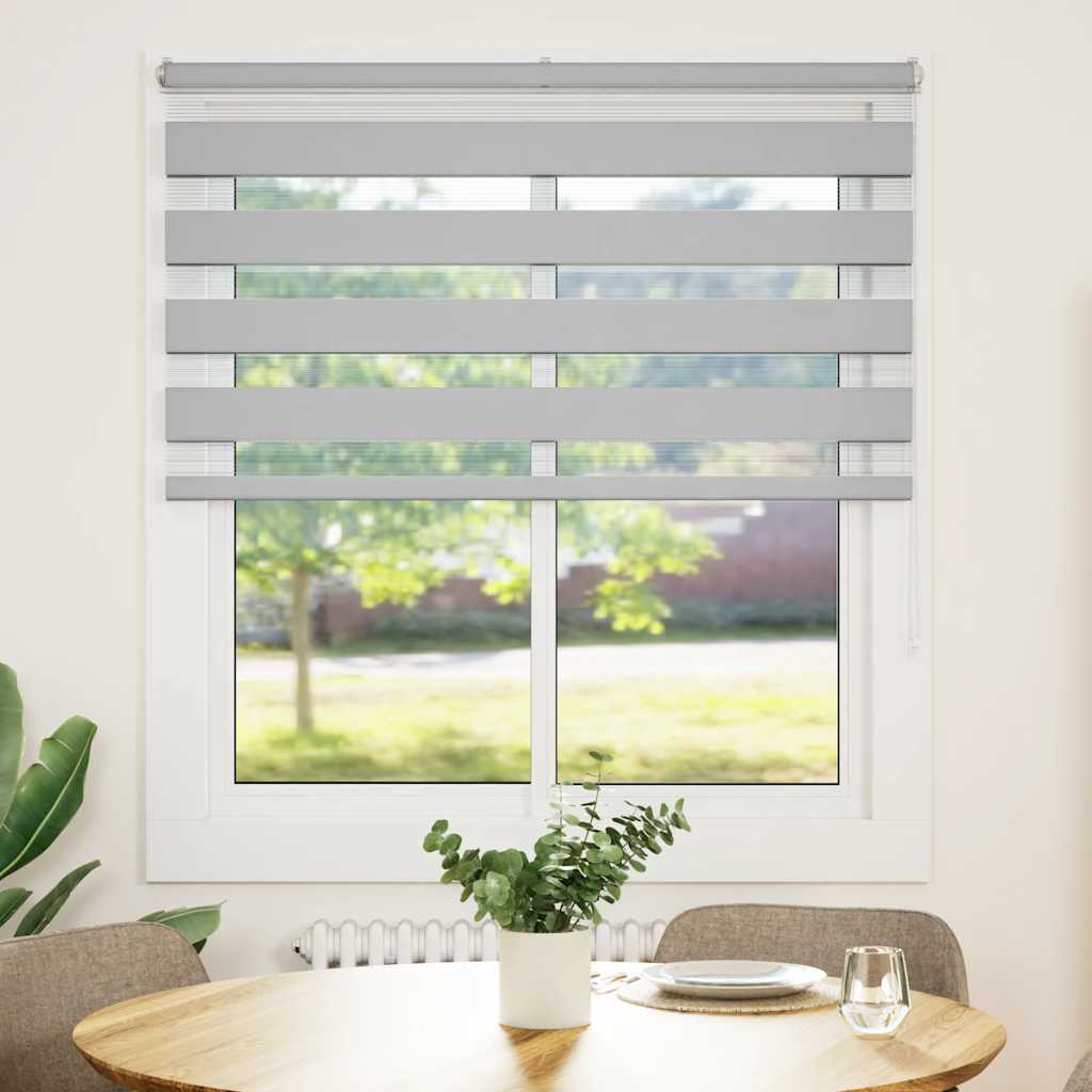 VidaXL Zebra-Rollo 130x100 cm Stoffbreite 125,9 cm Hellgrau