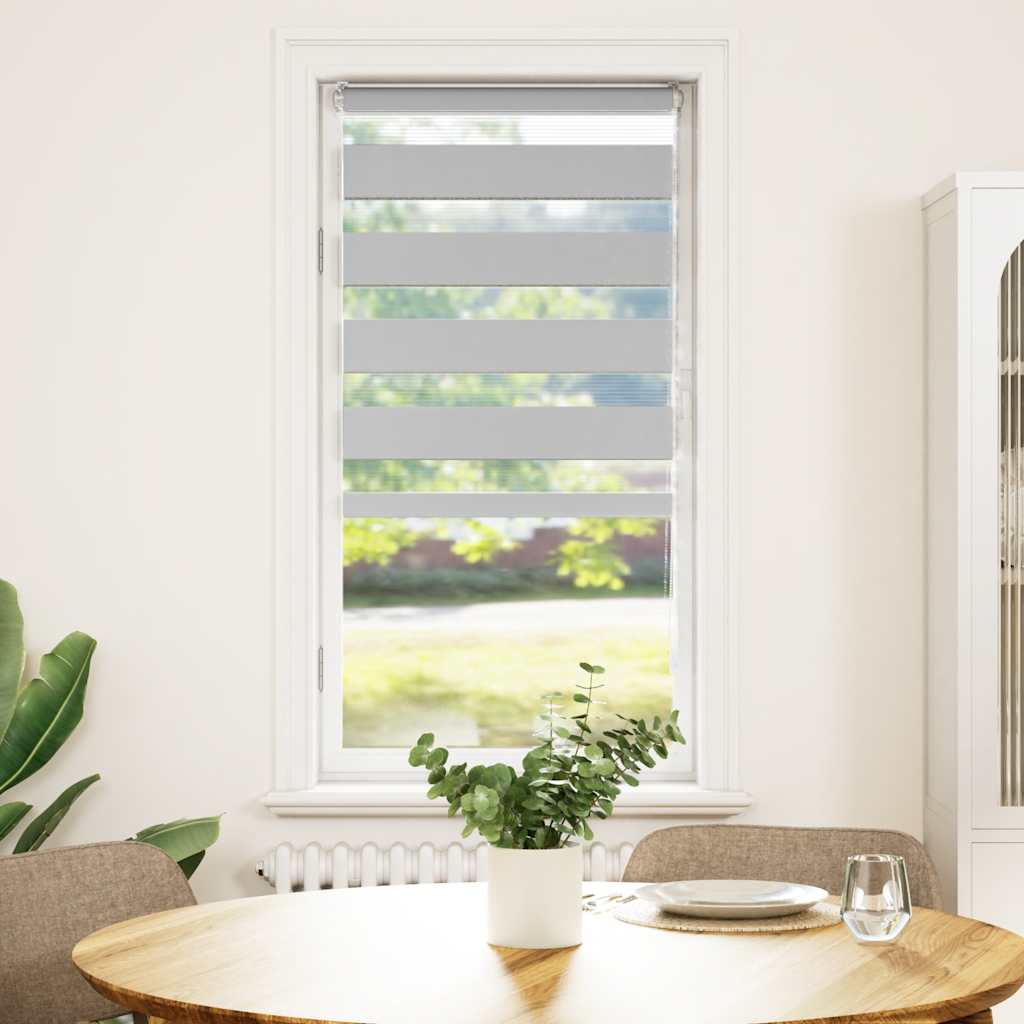VidaXL Zebra-Rollo 65x150 cm Stoffbreite 60,9 cm Hellgrau