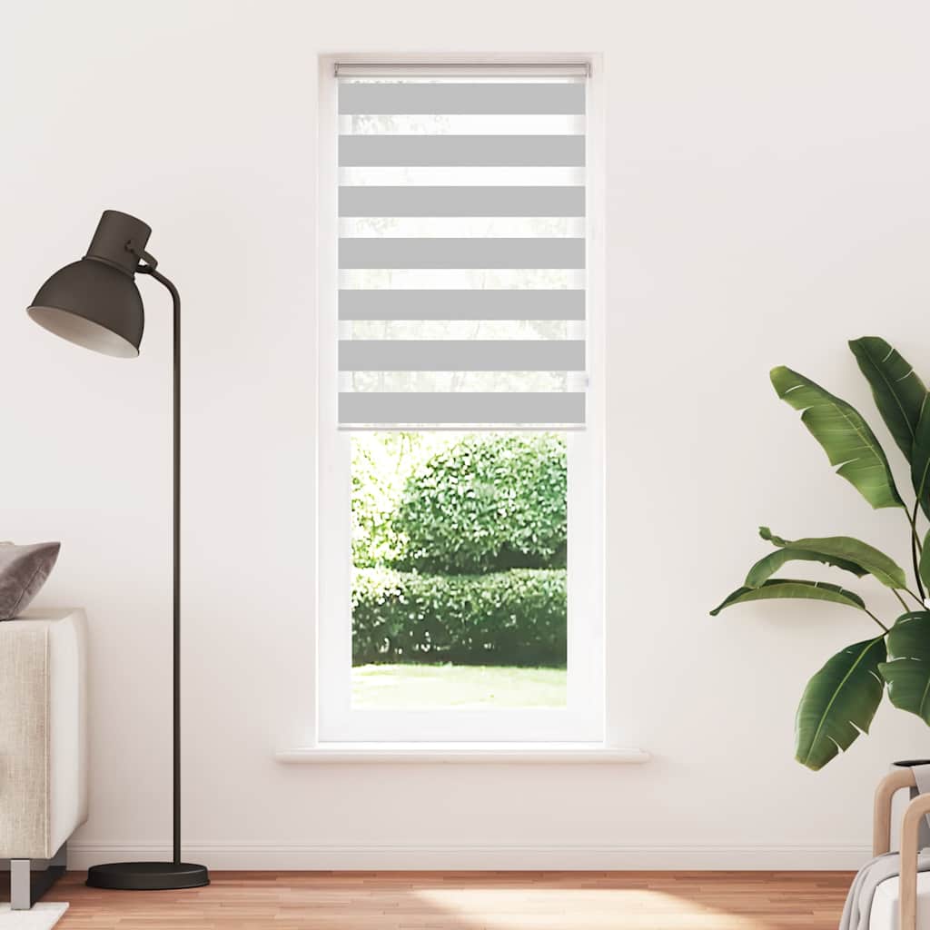 VidaXL Zebra-Rollo 90x200 cm Stoffbreite 85,9 cm Hellgrau