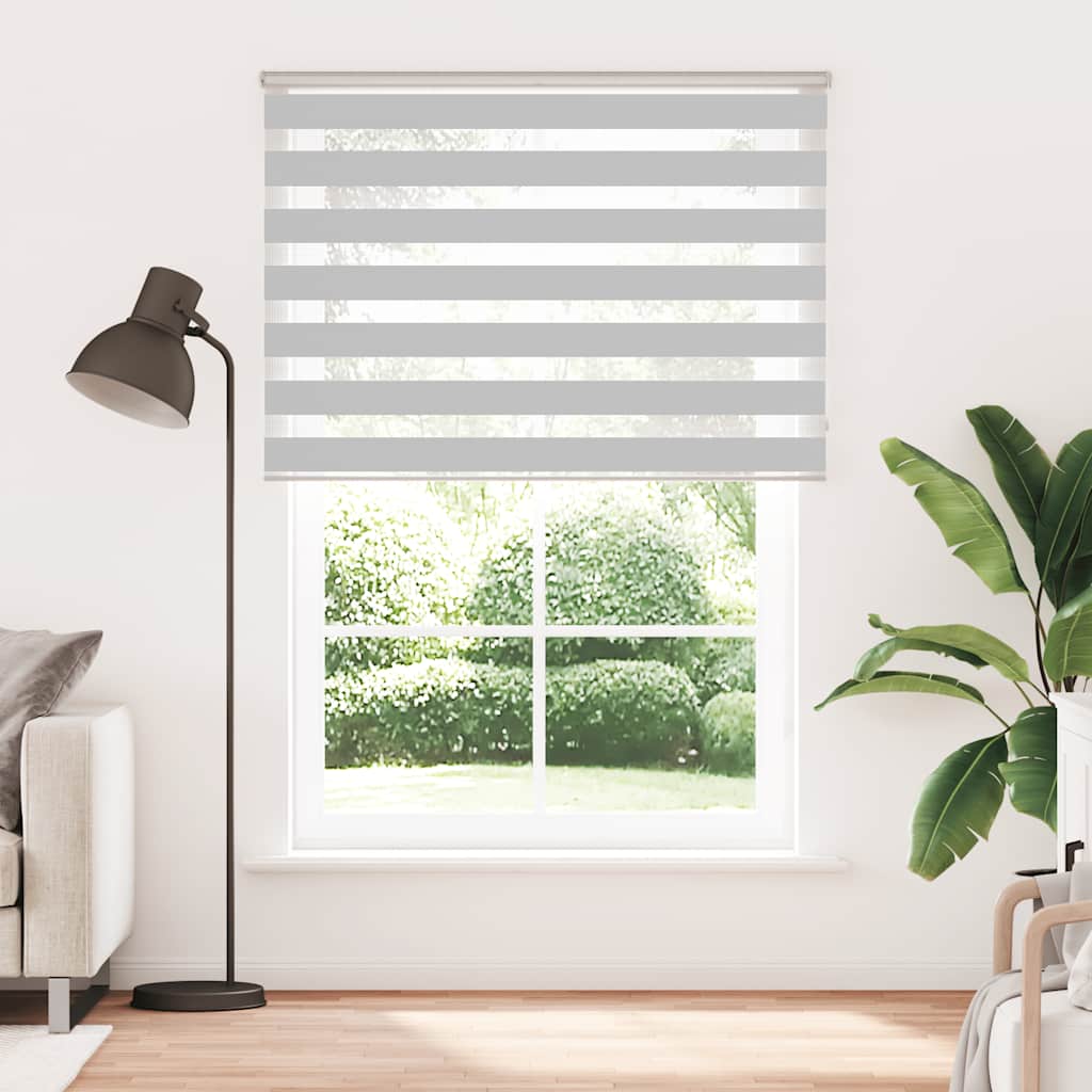 VidaXL Zebra-Rollo 155x200 cm Stoffbreite 150,9 cm Hellgrau